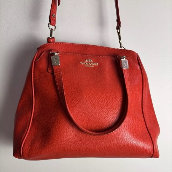 Coach Minetta Mini Cherry Red Triple Compartment Tote - Picture 2 of 11